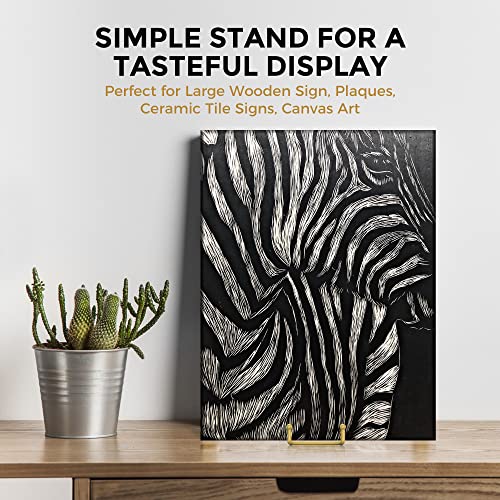 TR-LIFE 4 Pack 8 Inch Gold Plate Stands for Display - Picture Frame Stand - color: Gold - 8 Inch