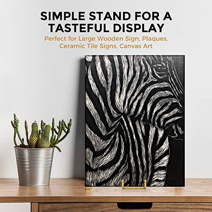 TR-LIFE 4 Pack 8 Inch Gold Plate Stands for Display - Picture Frame Stand - color: Gold - 8 Inch