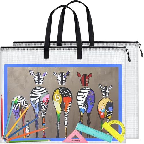 GREBSTK Art Portfolio Bag, 28x20 Inch, 2PCS Clear Poster Storage