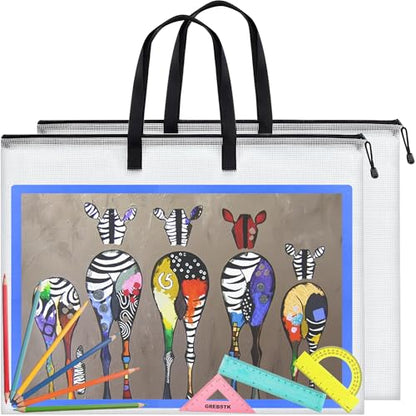 GREBSTK Art Portfolio Bag, 28x20 Inch, 2PCS Clear Poster Storage