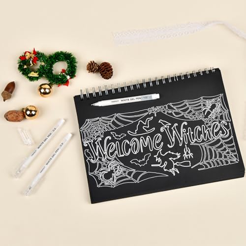 White Gel Pens, 0.6/0.8/1.0mm Fine Point Opaque Archival Ink Pens