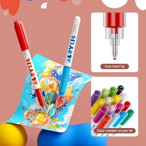 72 Colors Acrylic Gel Pens for Coloring with 30% More Ink