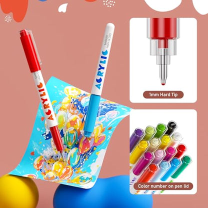 72 Colors Acrylic Gel Pens for Coloring with 30% More Ink