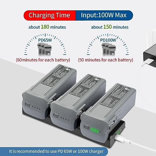 Hanatora Two-Way Charger Hub for DJI Air 3S,Air 3 Battery,Storage Charging Three Batteries in Sequence,Multi-Function Charge Drone Accessories
