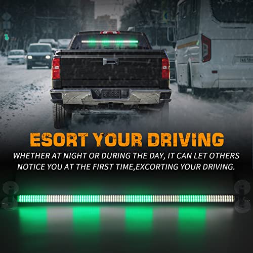 XRIDONSEN 35 Inch Traffic Advisor Light Bar Green White Emergency Lights - color: Green/White