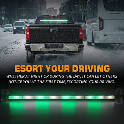 XRIDONSEN 35 Inch Traffic Advisor Light Bar Green White Emergency Lights - color: Green/White