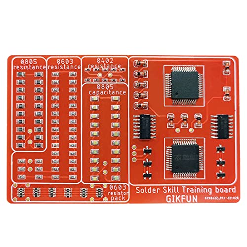 Gikfun Soldering Practice Kit SMD SMT Welding Skill Training Board DIY for School Learning Project, Gold-Plated GK1023