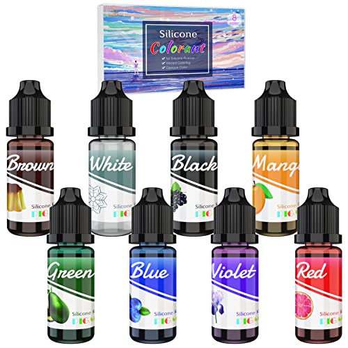 Silicone Rubber Pigment, 8 Colors Liquid Silicone Coloring Dye Vibrant