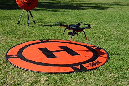 Hoodman 5 Foot Weighted UAV Drone Landing Pad fits Inspire 3, Inspire 2, Inspire 1, No Stakes Required, collapses to 1/3 of deployed size - size: 5 Foot Pad