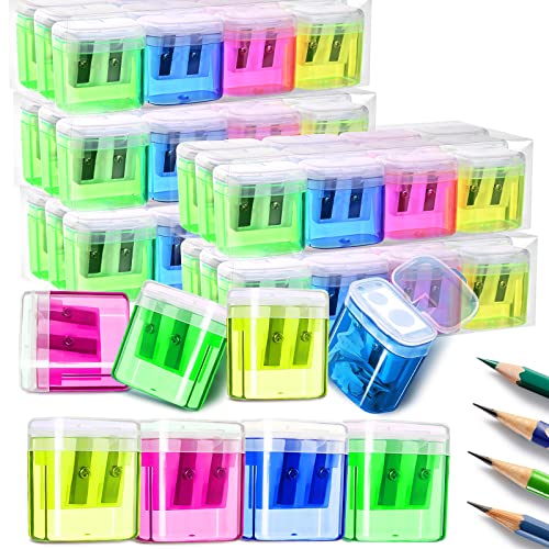 Shemira 60 Pack Pencil Sharpeners Bulk, Manual Pencil Sharpener for Kids