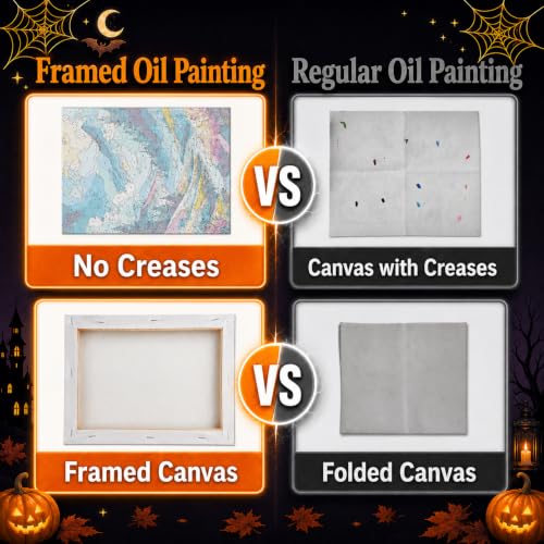 Mandun Halloween Paint by Numbers Kit for Adults, 3 Pack, 7.8x11.8 inch - color: Halloween Ghost