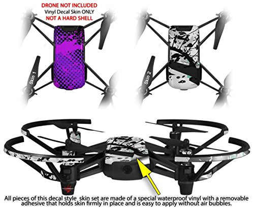 Skin Decal Wrap 2 Pack Compatible with DJI Ryze Tello Halftone Splatter Hot Pink Purple Drone NOT Included