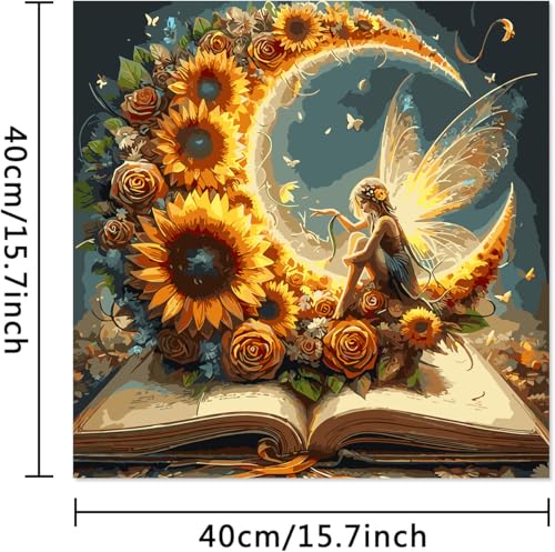 Ekuxom Moon Paint by Numbers Kit for Adults 16x16 Inch - color: Moon