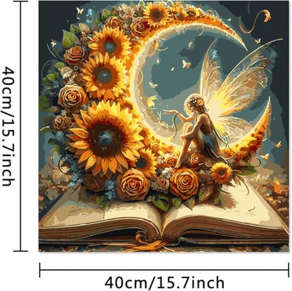 Ekuxom Moon Paint by Numbers Kit for Adults 16x16 Inch - color: Moon
