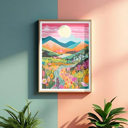GCEOSINI Diamond Art Kits for Adults Mountain Flower Gem Art