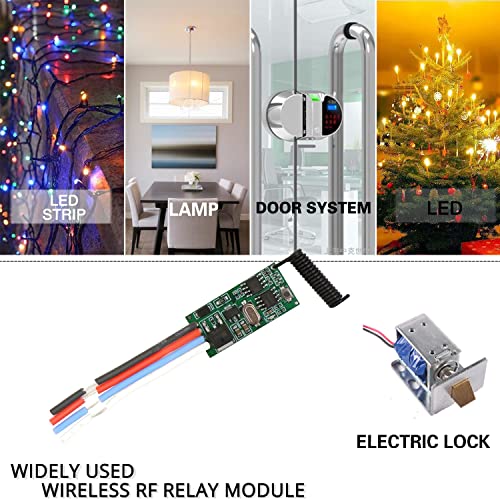 DieseRC 2 Receiver Modules with 2 Transmitters Wireless Remote Control Switch DC 3.6V 5V 12V 24V 30V 2A 1 Channel 433Mhz Radio Control Remote Switch Small Mini Size Controller