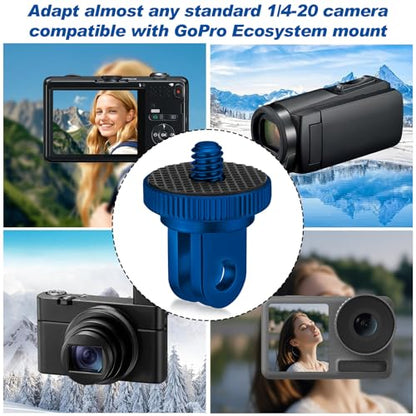 Frienda 4 Pcs Tripod Adapter Compatible with Gopro 1/4-20, Blue - color: Blue
