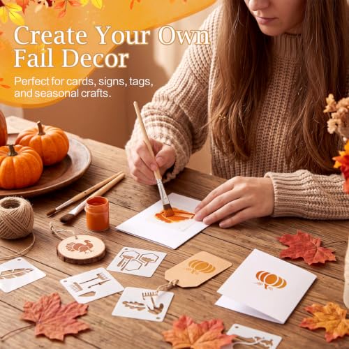Fainne 100 Pcs 1.5 Inch Fall Autumn Theme Small Stencils for Crafts - style: Fall