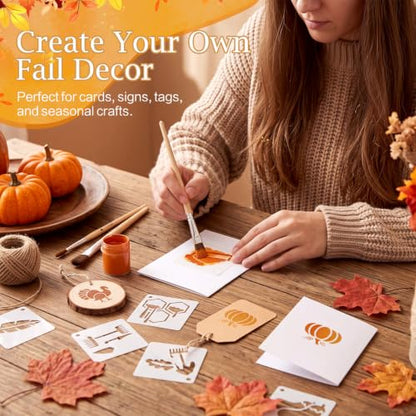 Fainne 100 Pcs 1.5 Inch Fall Autumn Theme Small Stencils for Crafts - style: Fall