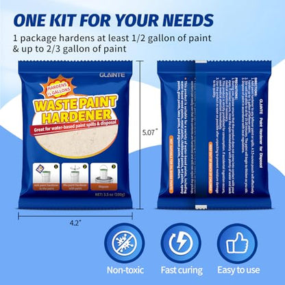 GLAINTE Waste Away Paint Hardener for Water-based Paint 18 Packs - size: 63 Ounce (Pack of 1)