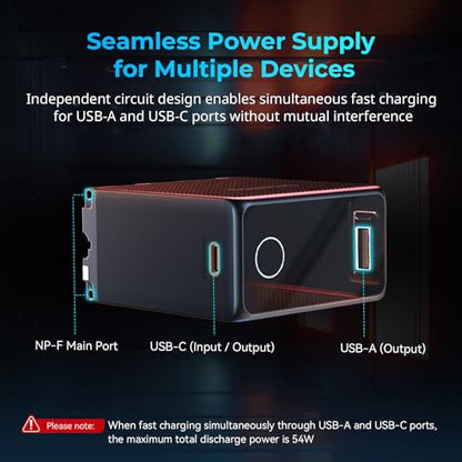 SMALLRIG NP-F970 USB-C Battery, 10500mAh 3.5H Fast Charged NPF Battery - color: Black