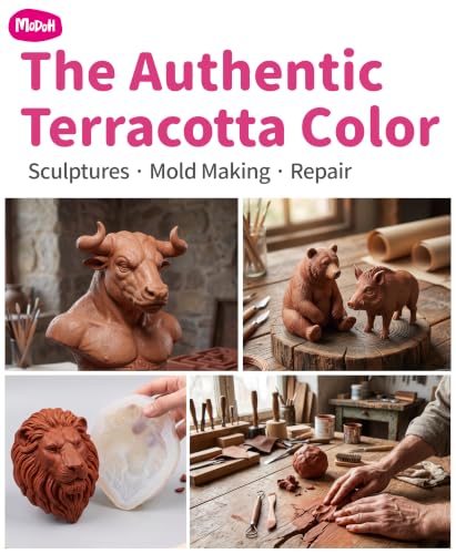Non Drying Modeling Clay Oil Based Plasticine, Terracotta, 2 Lbs - color: Terracotta, size: 2 lbs