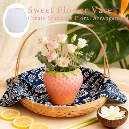 Strawberry Epoxy Resin Molds, Fruit Candle Holders Silicone Molds - color: Strawberry Resin Mold