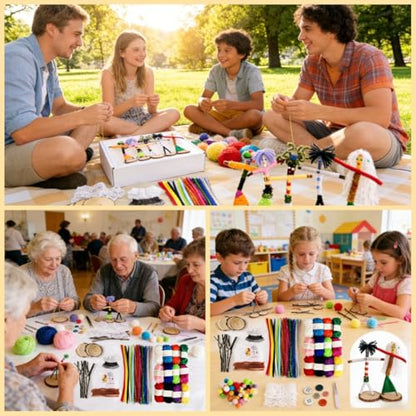 Qupace 5 Sets Wooden Doll DIY Craft Kits