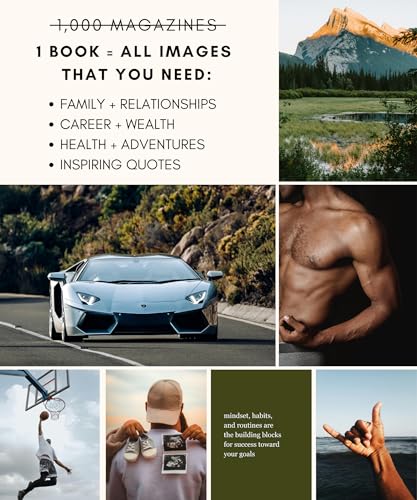 Lamare Vision Board Book for Men - 1000+ Images & Vision Board Supplies - style: For Men