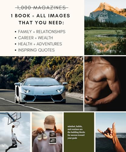 Lamare Vision Board Book for Men - 1000+ Images & Vision Board Supplies - style: For Men