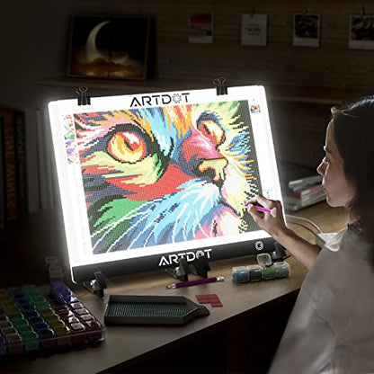 ARTDOT A3 LED Light Pad for Diamond Art Kits for Adults, USB Powered Light Board Kit, Adjustable Brightness with Diamond Painting Tools Detachable Stand and Clips (Pack of 2) - size: A3 (Pack of 2)