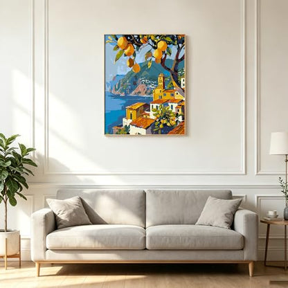 Kalonyth Lemon Tree Paint by Numbers Kit for Adults, 16x20 inch, No Framed - color: OP-US13