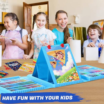 All in One Art Supplies Include Drawing Kit, Origami & Paper-Cutting Crafts - color: Blue