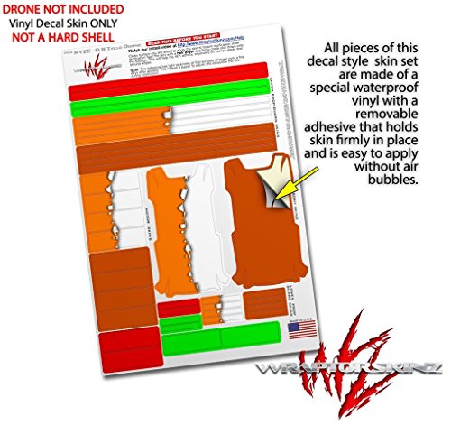 Skin Decal Wrap 2 Pack Compatible with DJI Ryze Tello Ripped Colors Orange White Drone NOT Included
