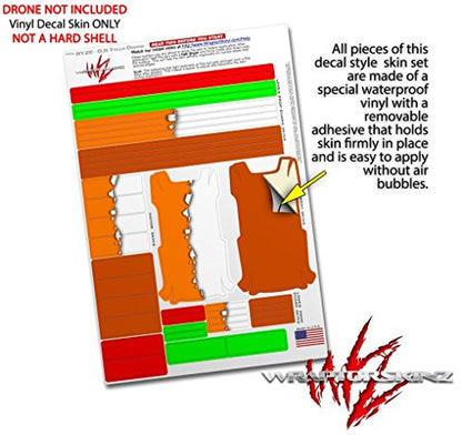 Skin Decal Wrap 2 Pack Compatible with DJI Ryze Tello Ripped Colors Orange White Drone NOT Included