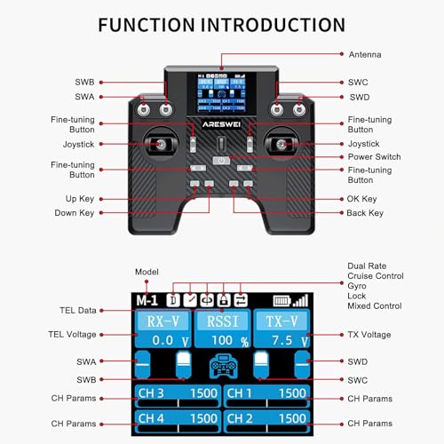 HT-8A 8CH 2.4GHz RC Radio for RC Car Drone Boat