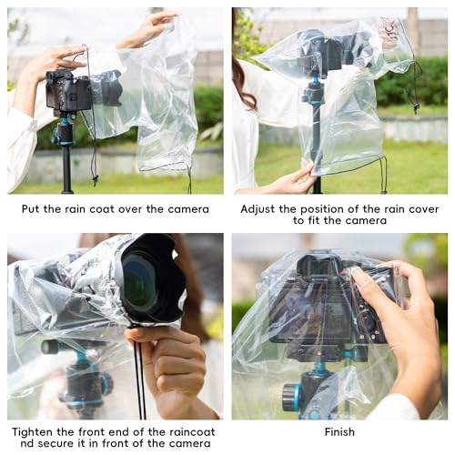 2Pack Camera Rain Cover Clear Waterproof Sleeve for Camera w Lens up to 11" - color: (2Pack)for Most Camera