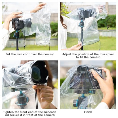 2Pack Camera Rain Cover Clear Waterproof Sleeve for Camera w Lens up to 11" - color: (2Pack)for Most Camera
