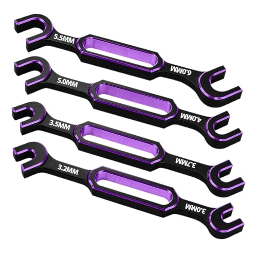 RC Car Turnbuckle Wrenches 3.0/3.2/3.5/3.7/4.0/5.0/5.5/6.0mm, 4PCS Purple - color: Purple
