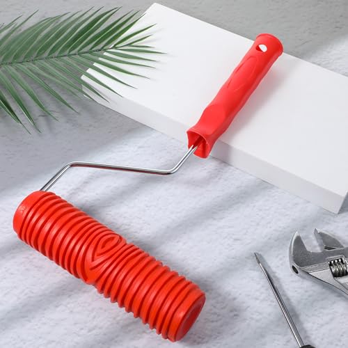 2 PCS 7'' Texture Paint Roller for Wall, Drywall Texture Roller Textured Paint Rollers Pattern Rubber Rollers Textures Tool DIY Decorative Art Paints for Walls, Furnitures and Floors