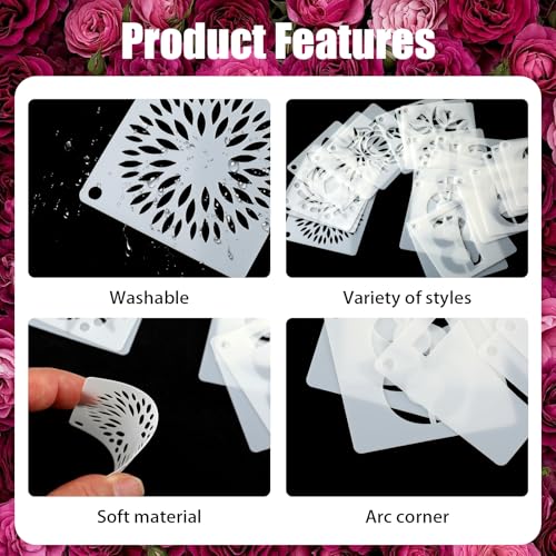 100 Pcs Small Stencils for Painting on Wood 2 x 2 Inches(Fireworks) - color: Fireworks