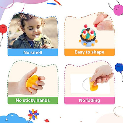 Aestd-ST Air Dry Clay 66 Colors, Modeling Clay for Kids, DIY Magic Clay