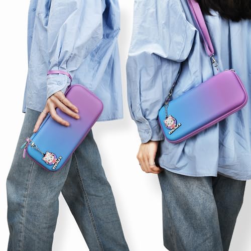 Switch Case for NS Switch, innoAura 17 in 1 Switch Accessories Bundles with Switch Carrying Case, Switch Game Case, Switch Protective Case, Switch Screen Protector (Blue-purple Gradient) - color: Blue Purple