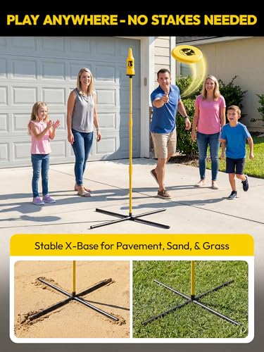 A11N SPORTS LED Disc Toss Game Set with Glowing Poles & 10.5" Disc