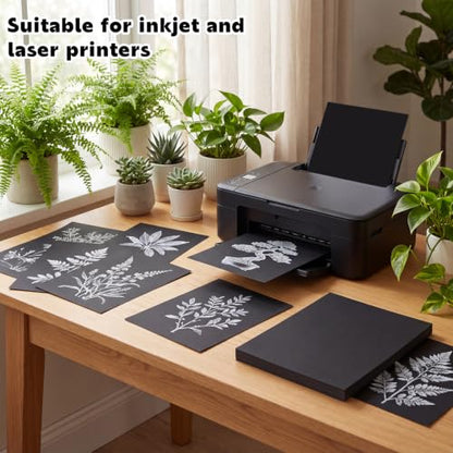 Black Cardstock Paper Pad, 30 Sheets, 230Gsm, 8.3 x 11.7 in