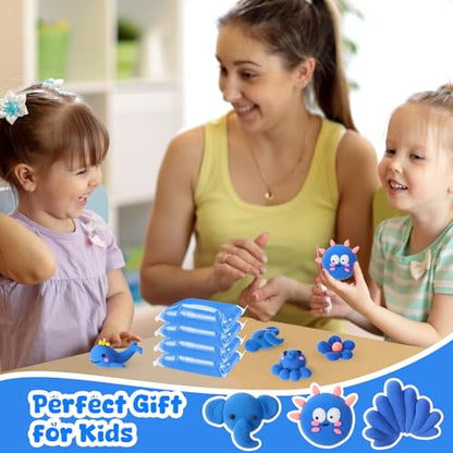 Winnerwhy 144 Pcs Total 76oz Air Dry Clay Soft Non-Toxic, Blue - color: Blue