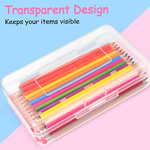 Sooez Pencil Case, Pencil box, Crayon box, Back to School Supplies - color: Clear