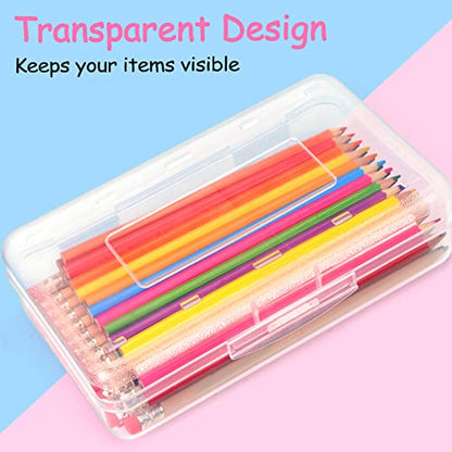 Sooez Pencil Case, Pencil box, Crayon box, Back to School Supplies - color: Clear