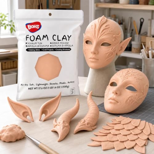 BOHS Foam Clay, Peach Air Dry Modeling Clay, 1.1 lb - color: Peach, size: 500 g