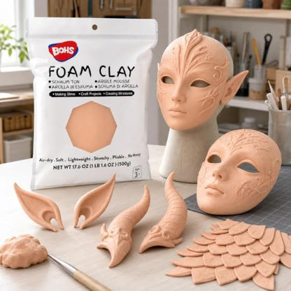 BOHS Foam Clay, Peach Air Dry Modeling Clay, 1.1 lb - color: Peach, size: 500 g